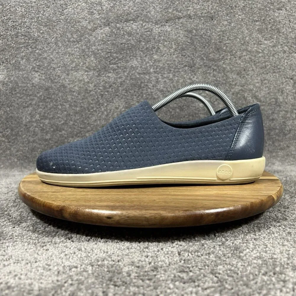 ECCO Soft 2.0 Women's Size EU 42 US 11 Blue Slip On Diamond Knit Comfort Shoes